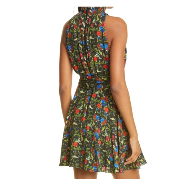 Alice + Olivia Dita Smocked Neck Floral Print Dress - Picture 4 of 5